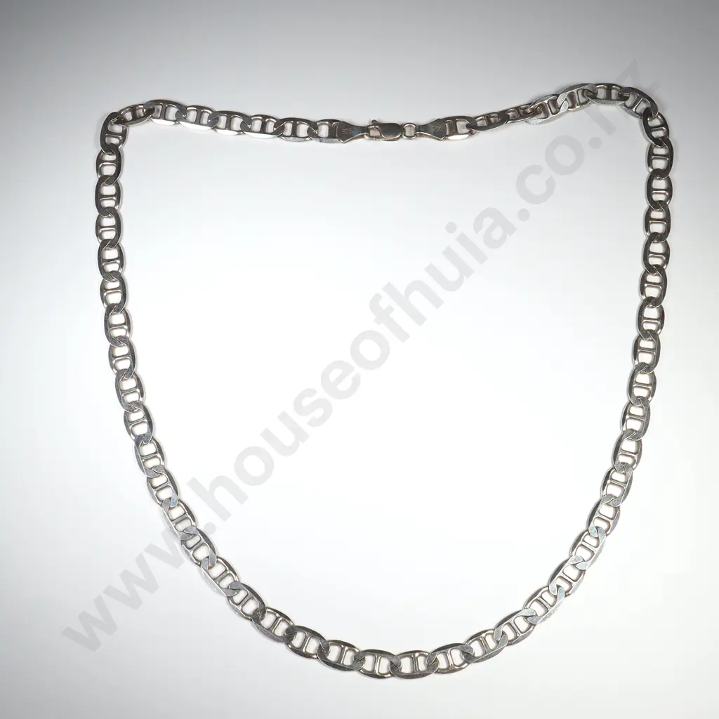 Substantial Sterling Silver Anchor Link Necklace Image 1++
