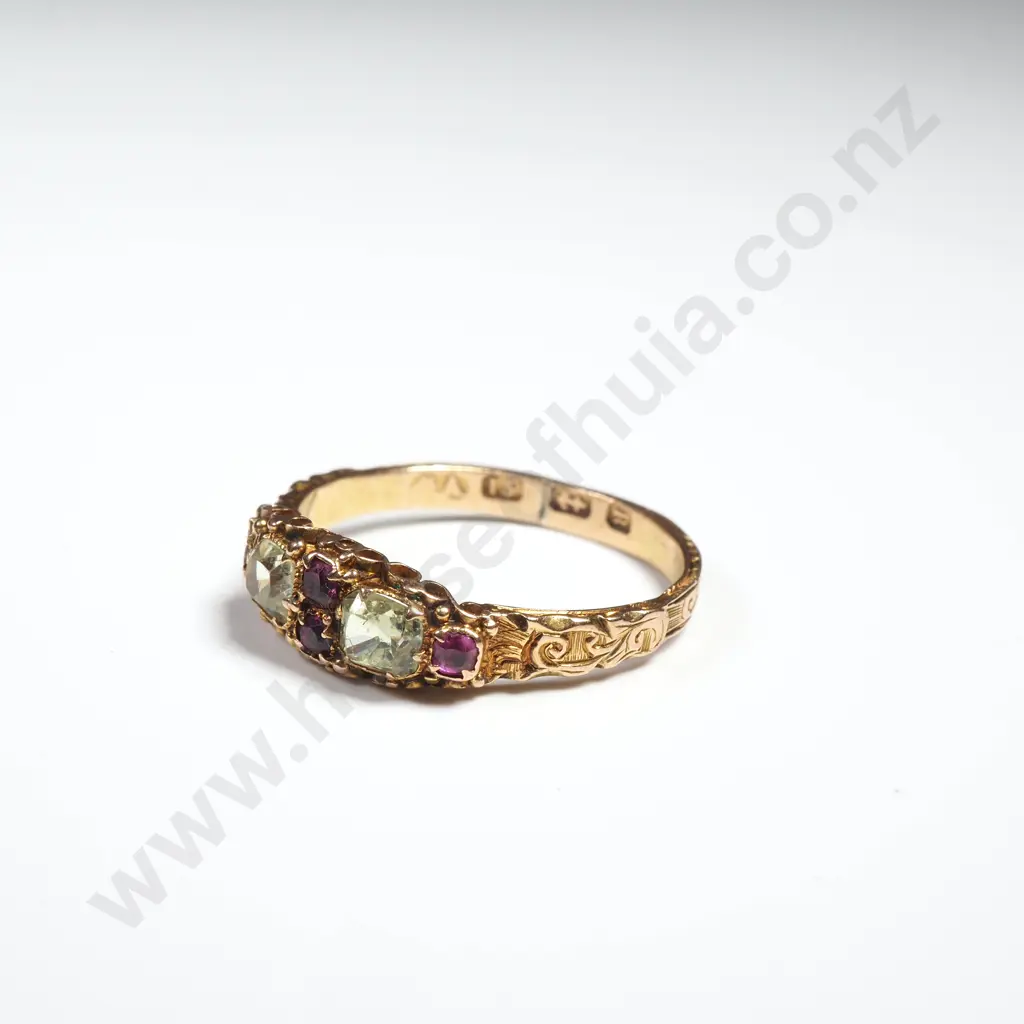 Antique 15ct Gold Gemset Ring, HM Birmingham 1866 Image 1++
