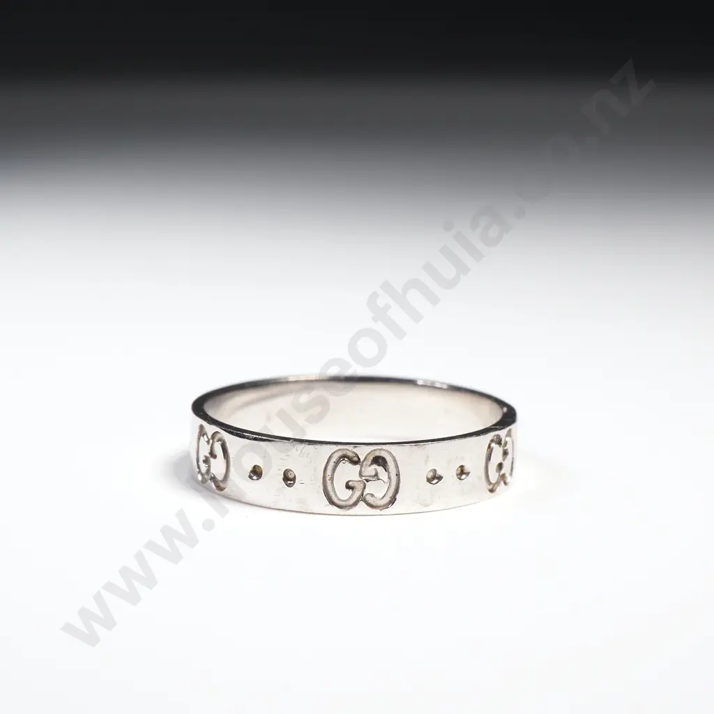 14ct White Gold Gucci Style Ring Image 1++