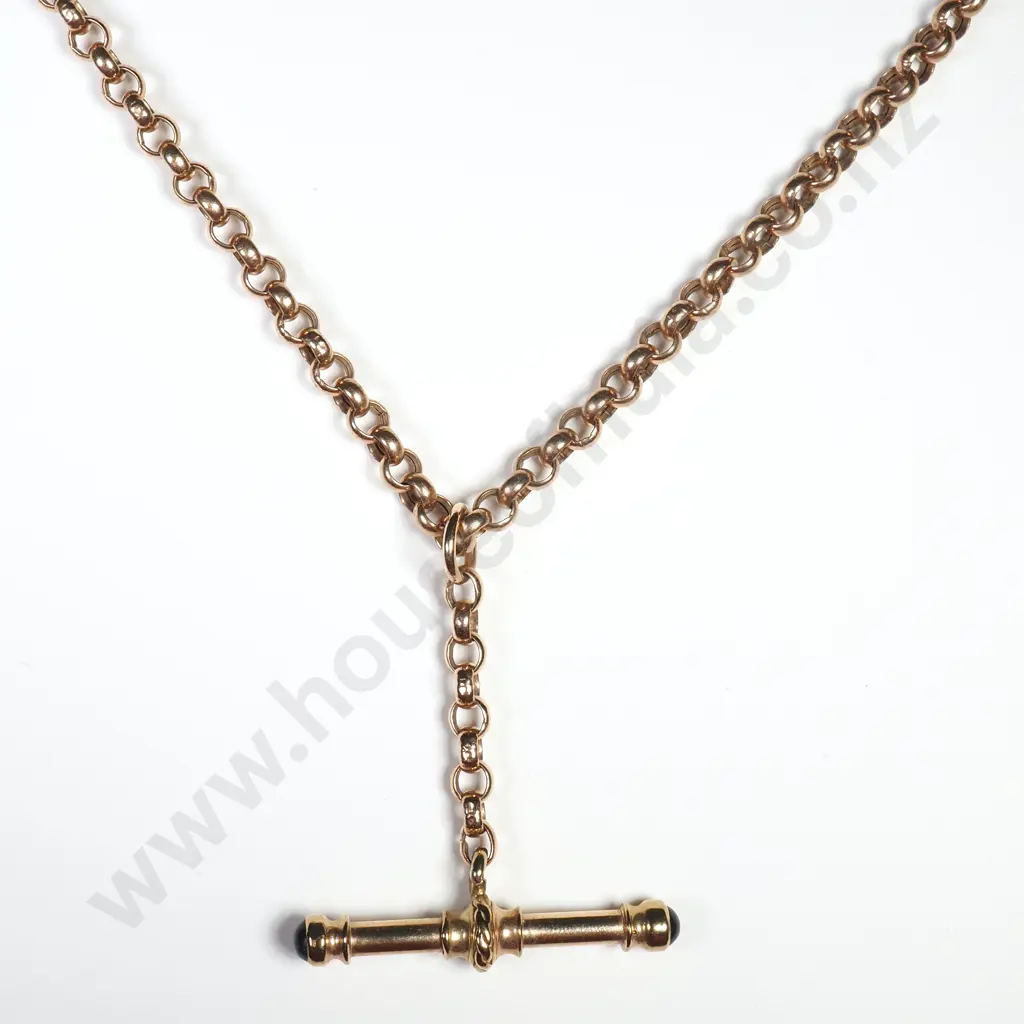 9ct Gold T Bar Necklace Image 1++