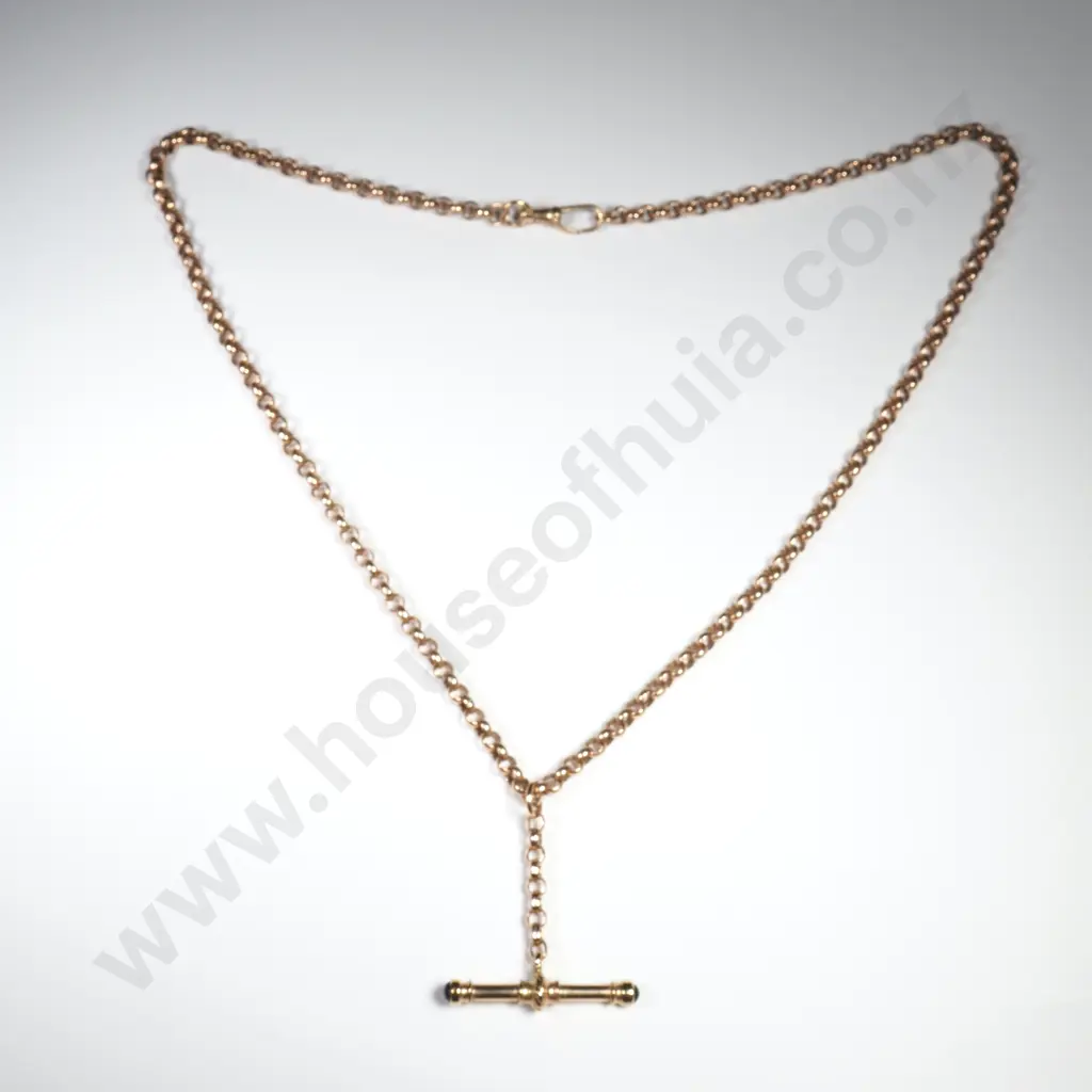 9ct Gold T Bar Necklace Image 1++