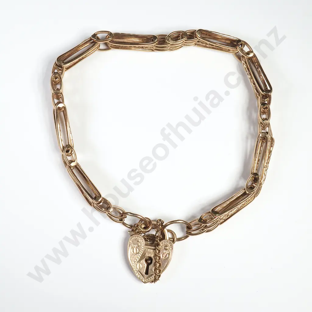 Vintage 9ct Gold Gate Bracelet Image 1++