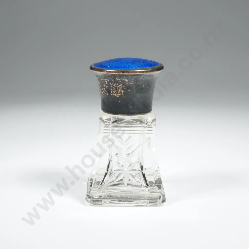 Sterling Silver & Enamel Topped Antique Bottle Image 1++