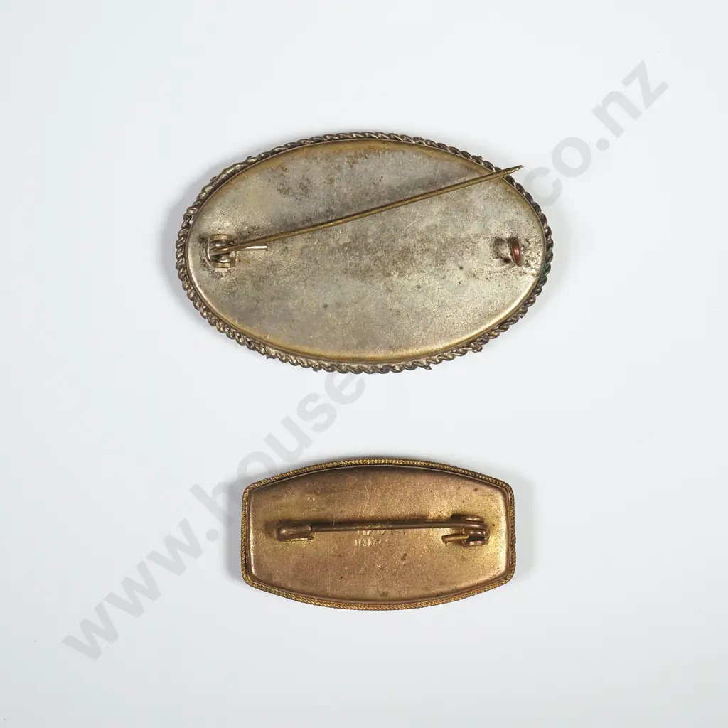 Two Vintage Mosaic Brooches Image 1++