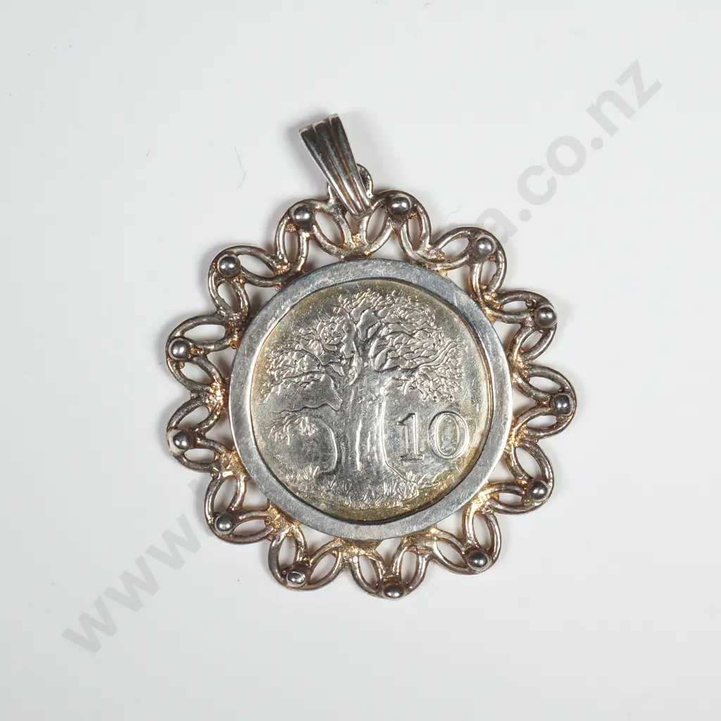 Sterling Silver Mounted Coin Pendant Image 1++