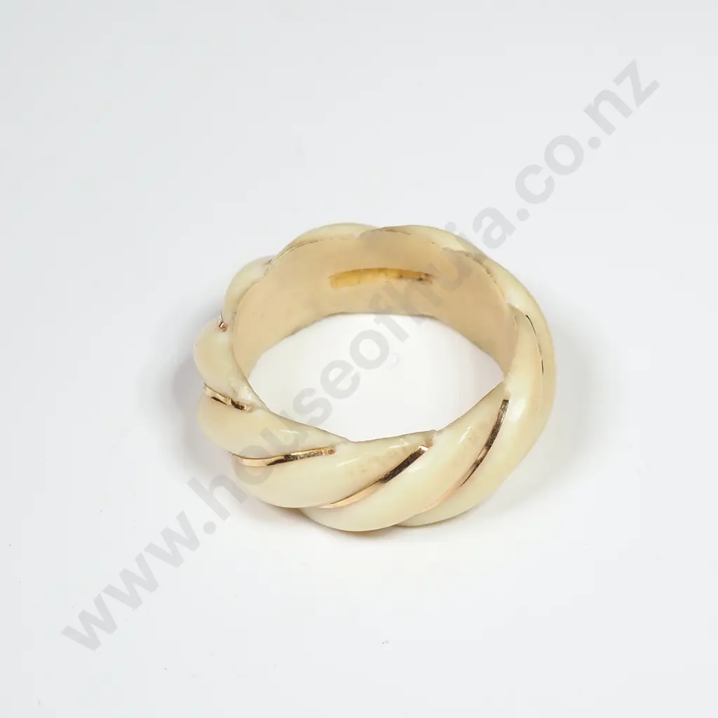Gold Inset Ivory Ring Image 1++