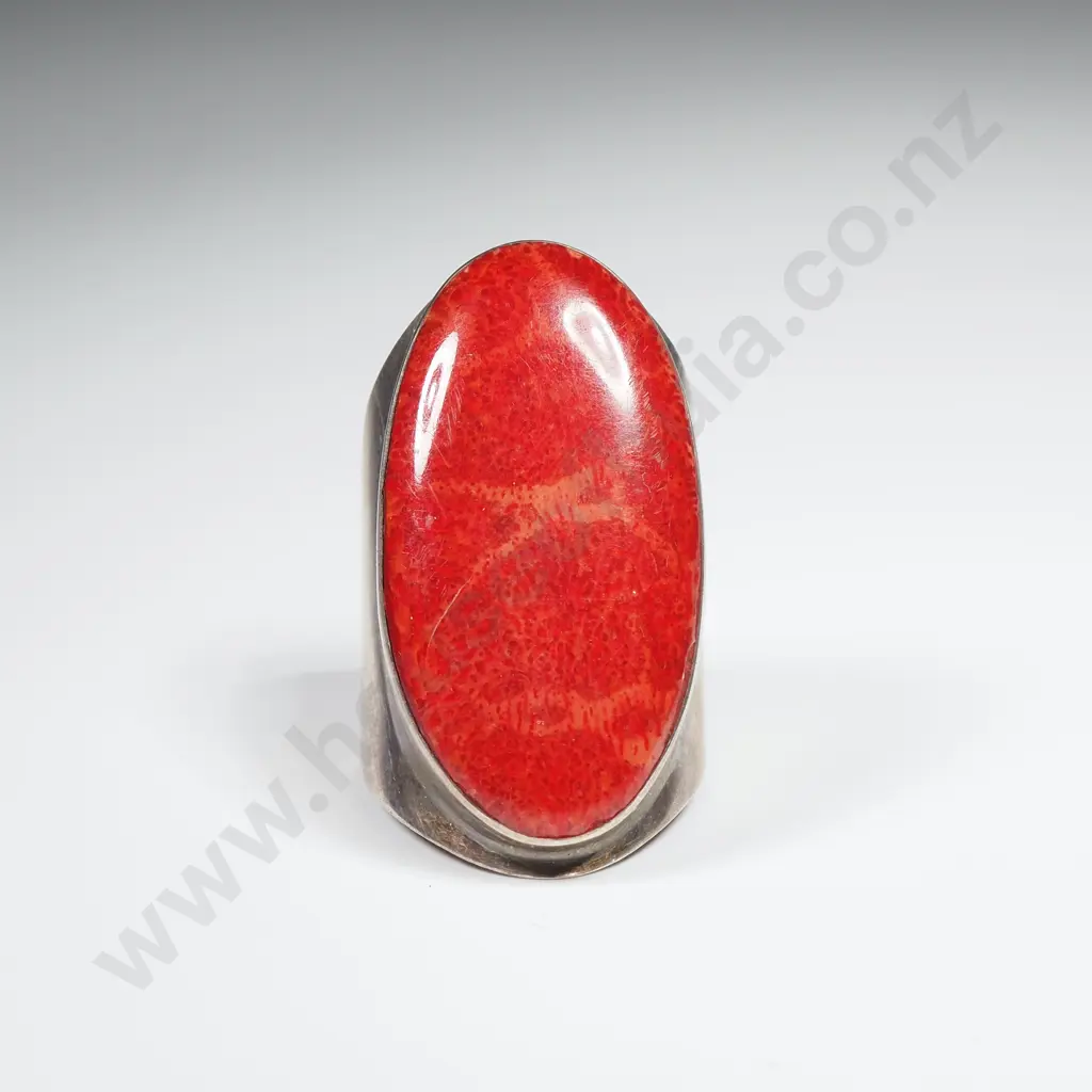 Sterling Silver Red Stone Ring Image 1++