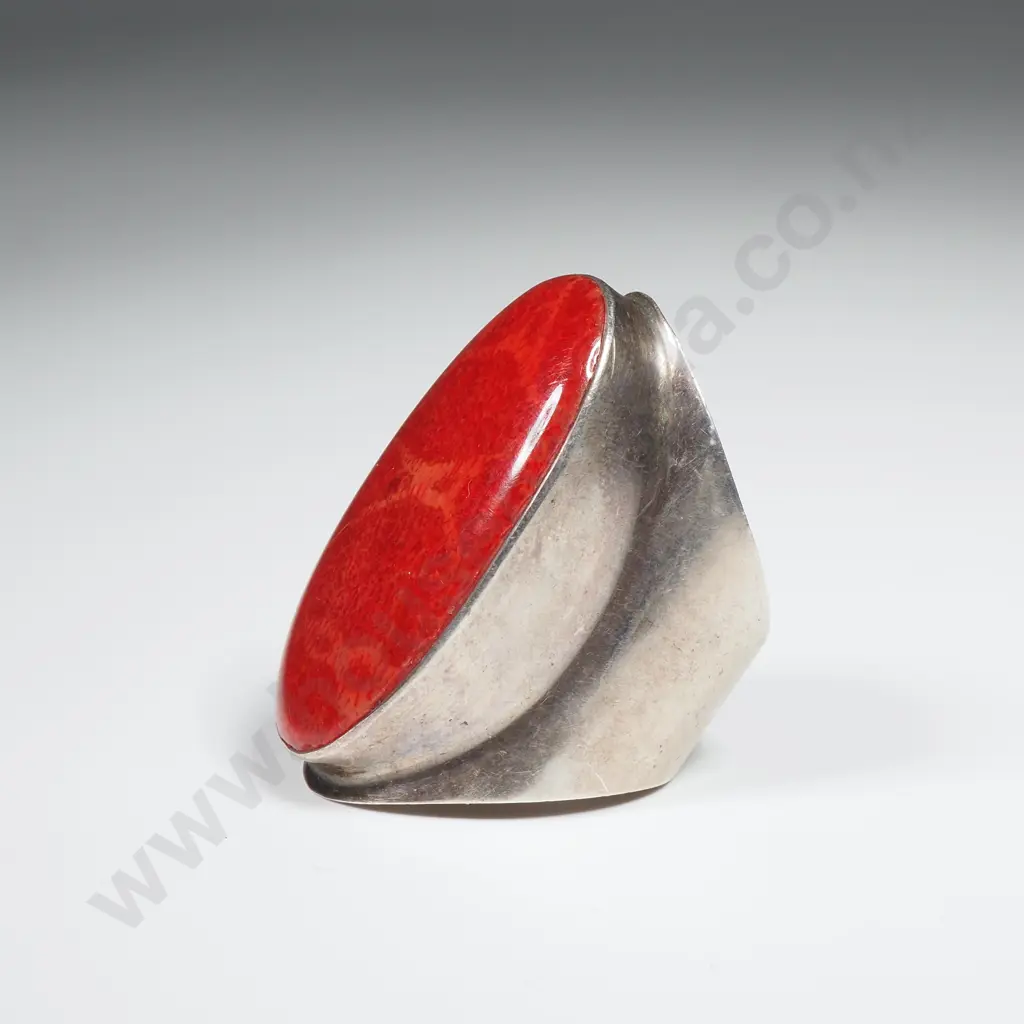 Sterling Silver Red Stone Ring Image 1++