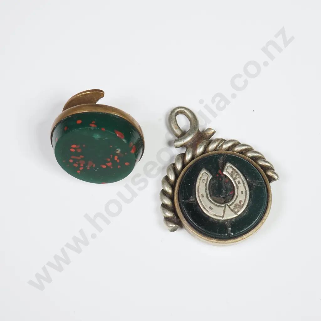Antique Horseshoe Spinner Pendant A/F & Cufflink Image 1++