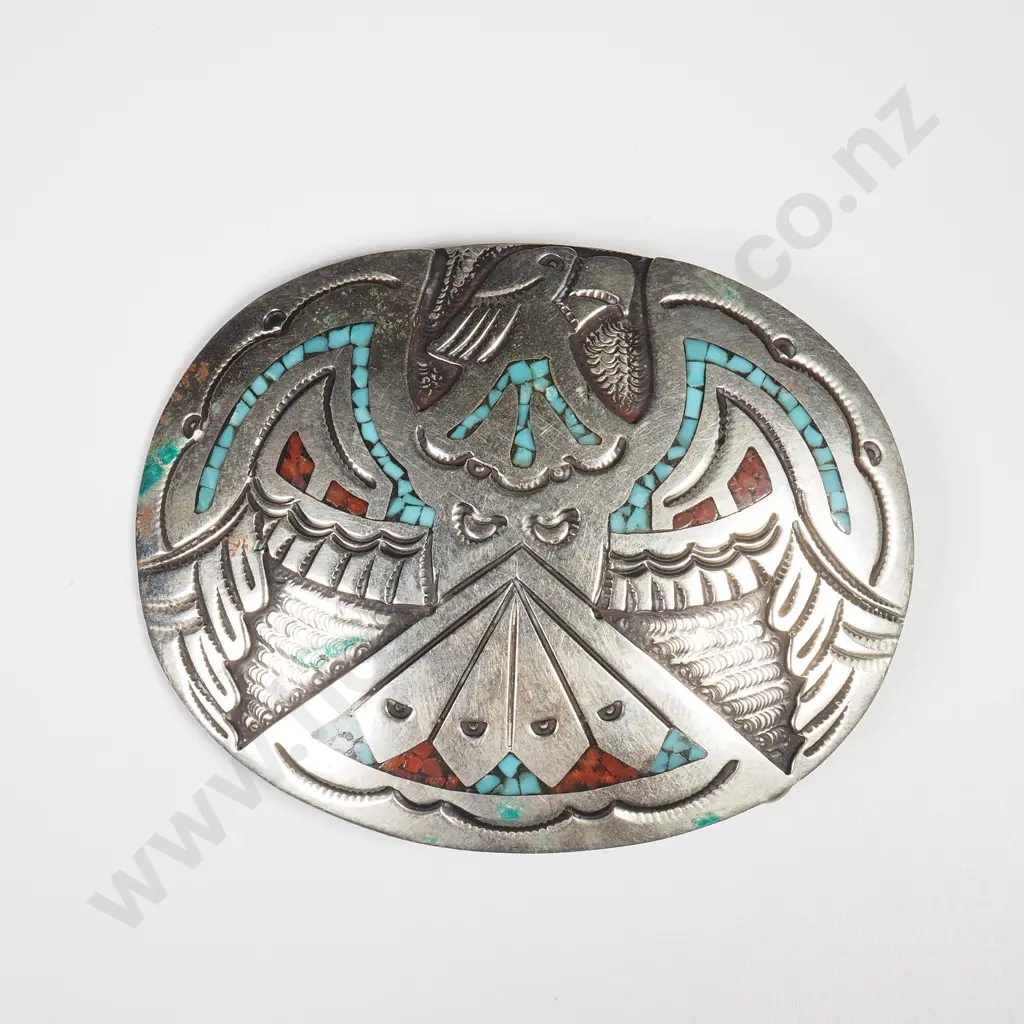 Native American Buckle - Marked J Nezzie Image 1++