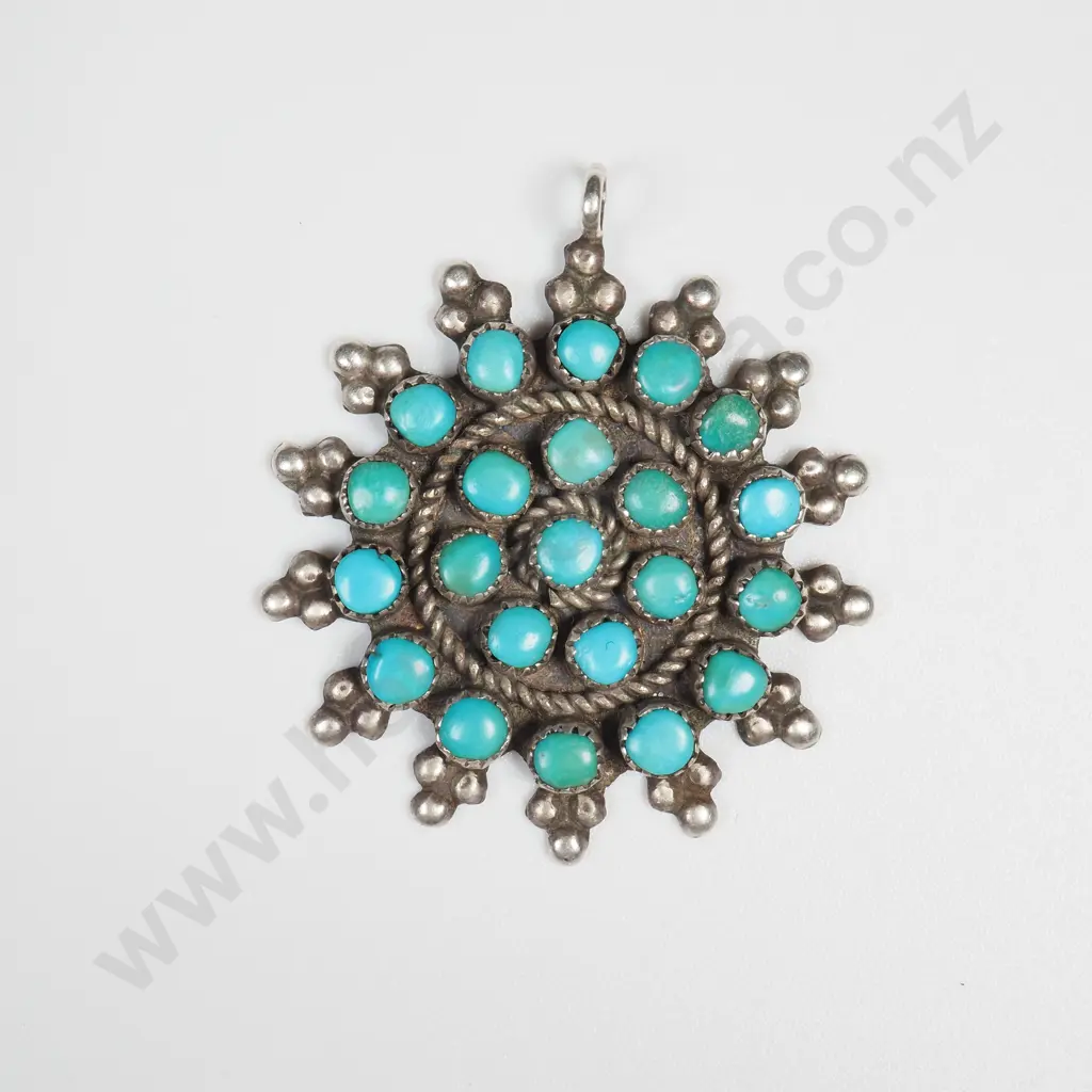 Sterling Silver Turquoise Pendant Image 1++