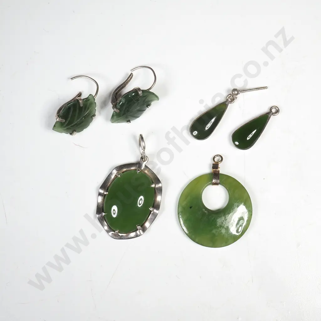 Assorted Lot of Greenstone Jewellery - Some Sterling Image 1++