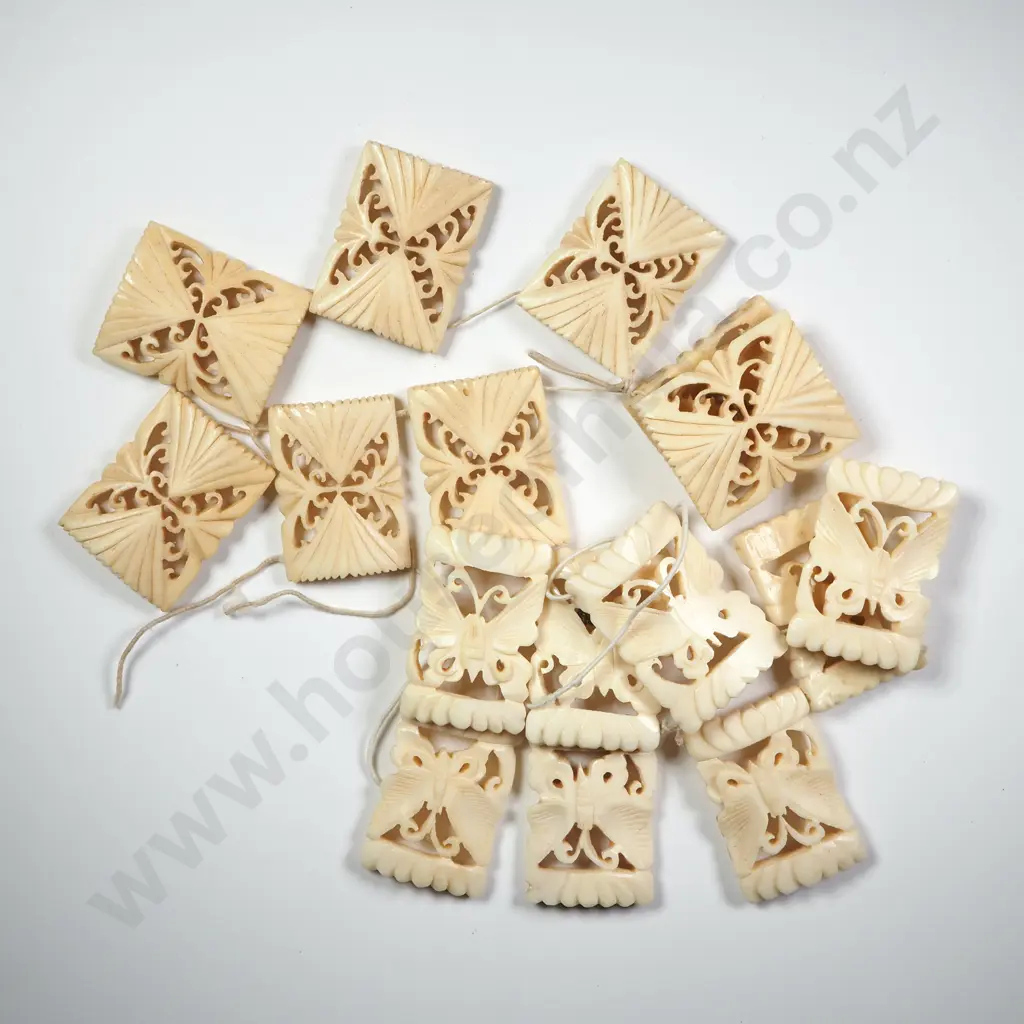Carved Bone Panel Necklace A/F Image 1++