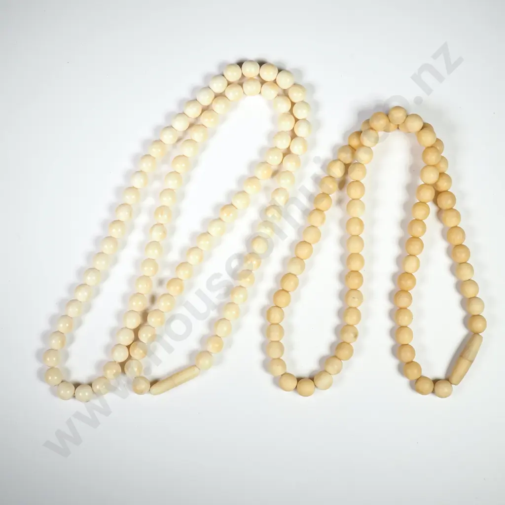 Two Ivory Bead Necklaces Image 1++
