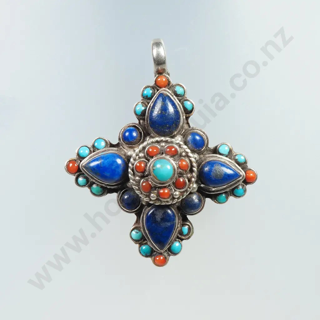 Fancy Sterling Silver Stone Set Pendant Image 1++