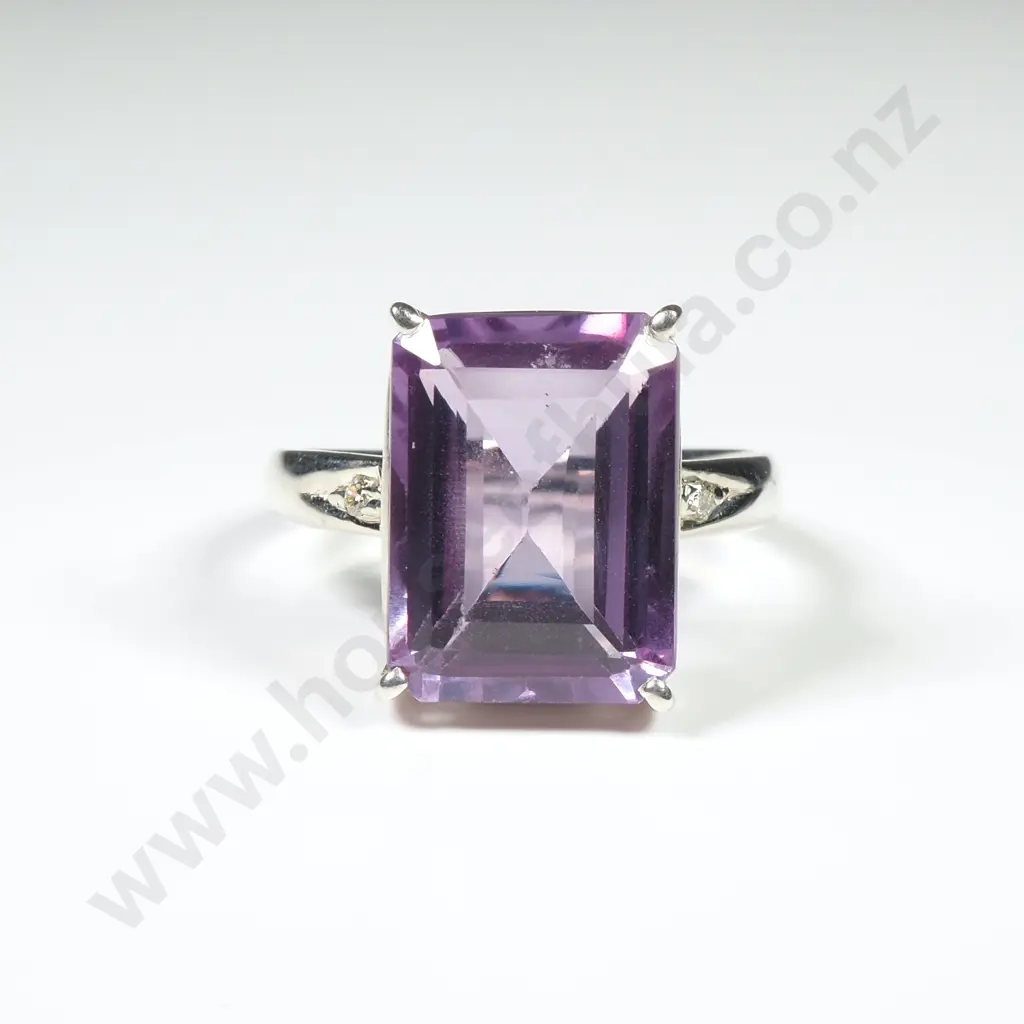 Sterling Silver Diamond & Alexandrite Ring Image 1++