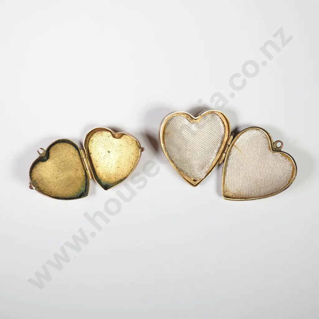 Two 9ct Rolled Gold Heart Lockets Image 1++