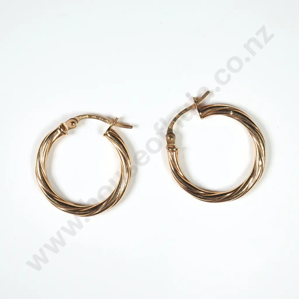 9ct Gold Hoop Earrings Image 1++