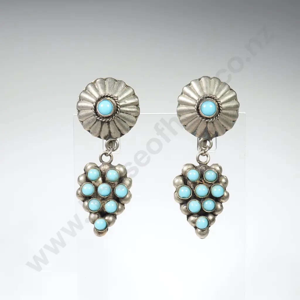Pair of Blue Stone Grape Earrings Image 1++