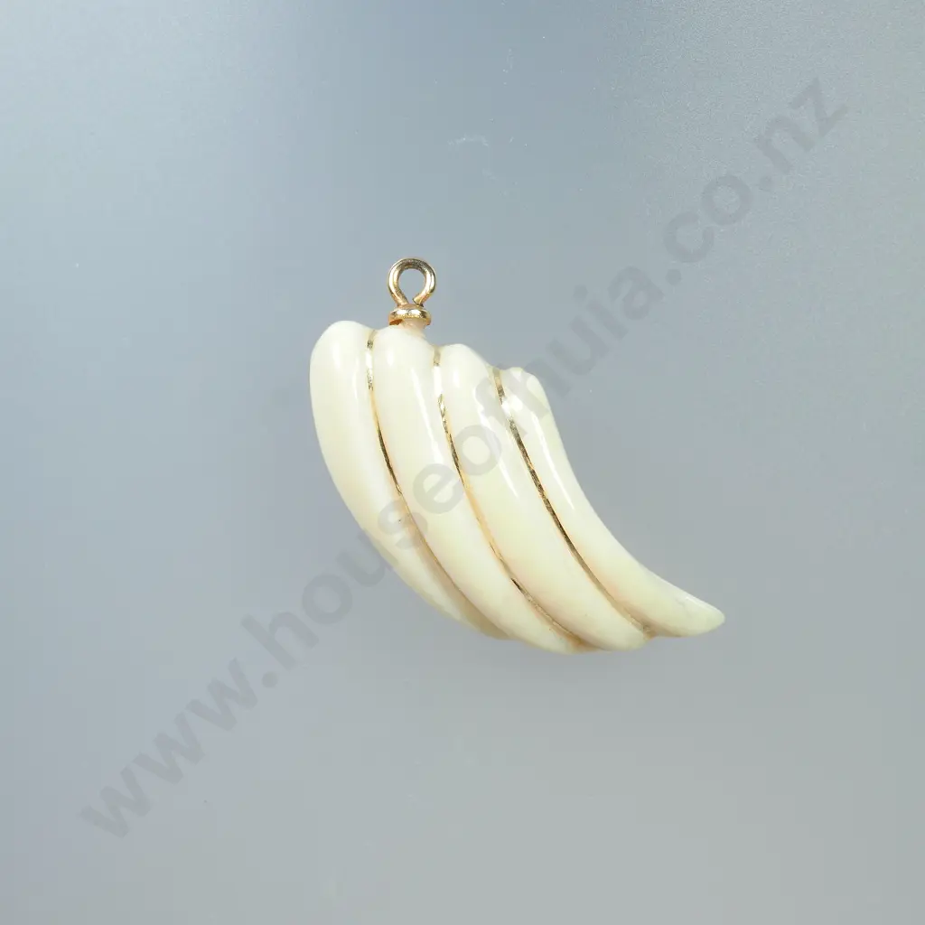 Gold Inset Ivory Pendant Image 1++