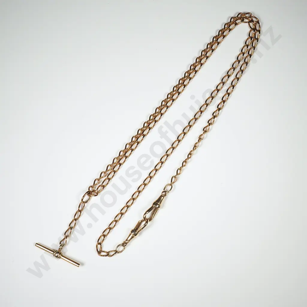 Vintage 9ct Gold T Bar Necklace Image 1++