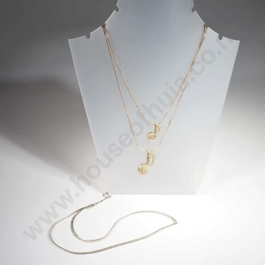 Three Sterling Silver Necklaces Image 1++