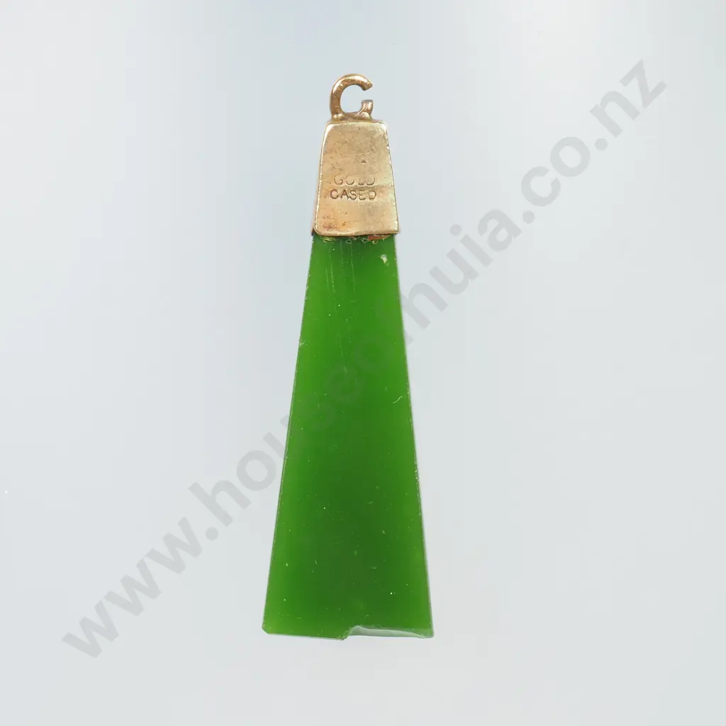Rolled Gold Greenstone Pendant Image 1++