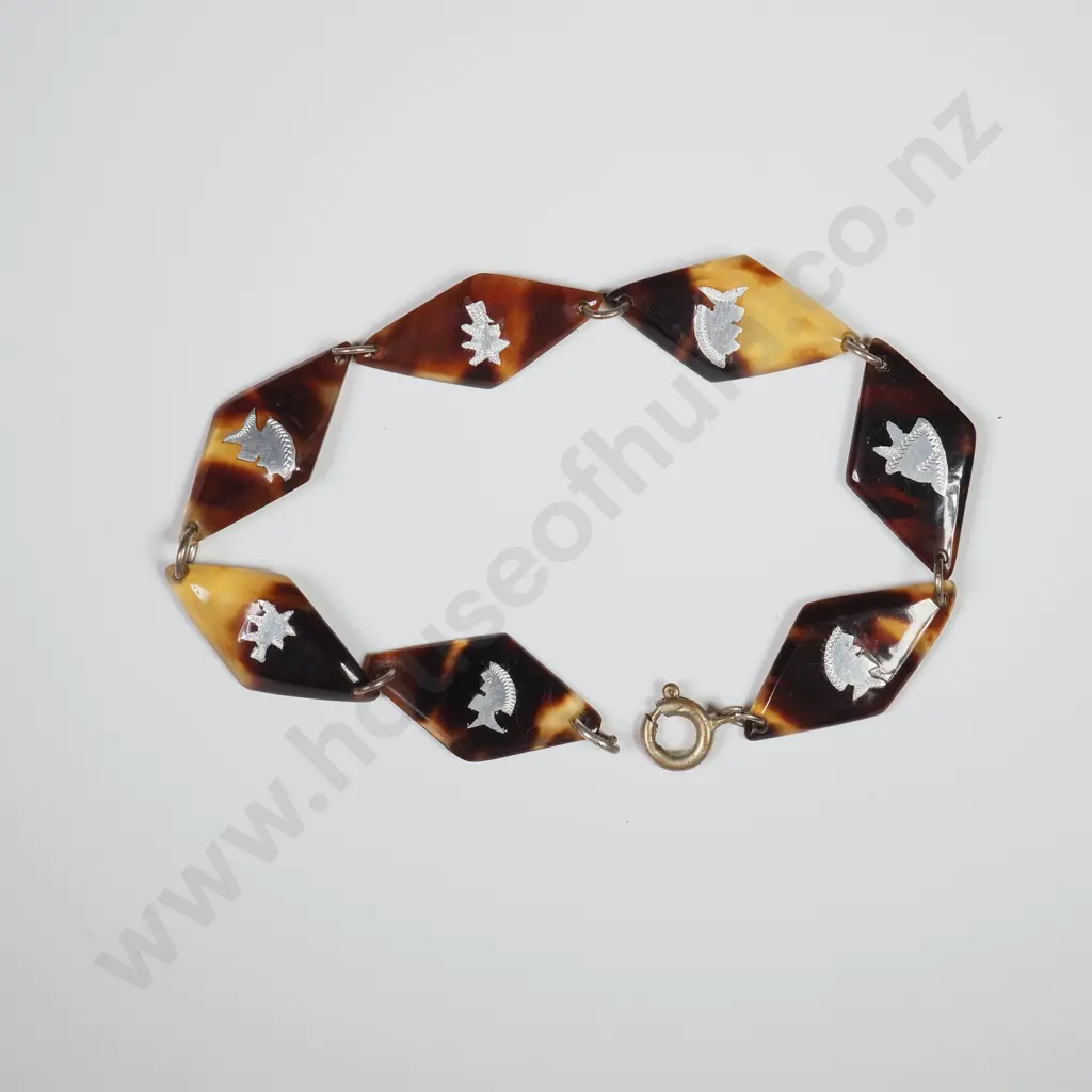 WW2 Era Tortoiseshell Style Bracelet Image 1++