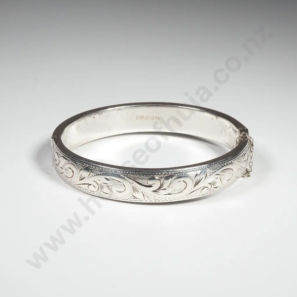 Sterling Silver Hinged Bangle Image 1++