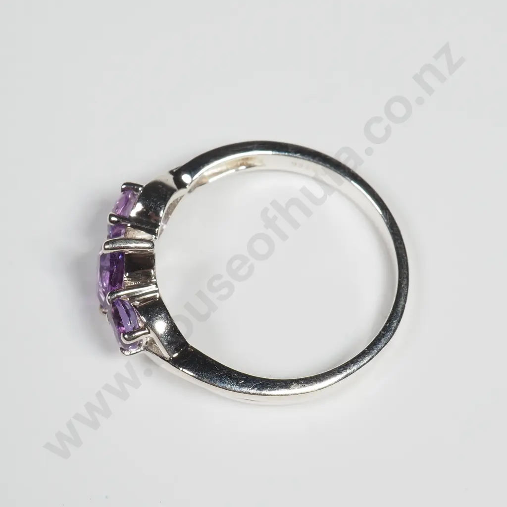 Sterling Silver Moroccan Amethyst Ring w Authenticity Card Image 1++