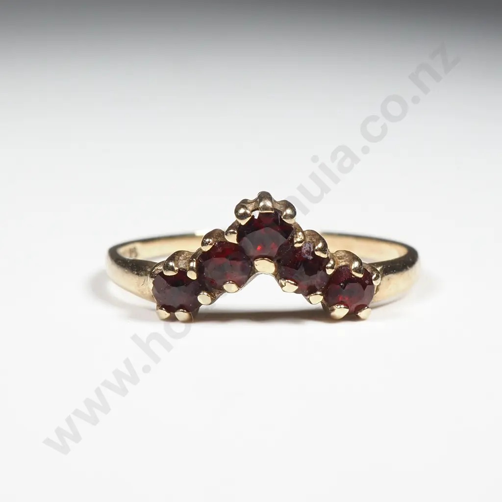 9ct Gold Garnet Ring Image 1++