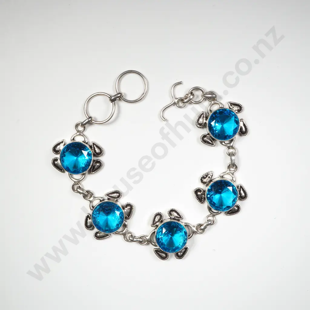 Sterling Silver Blue Stone Bracelet Image 1++