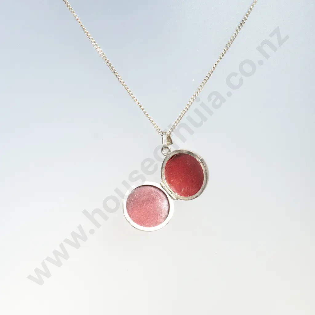 Steling Silve Ball Locket Necklace Image 1++