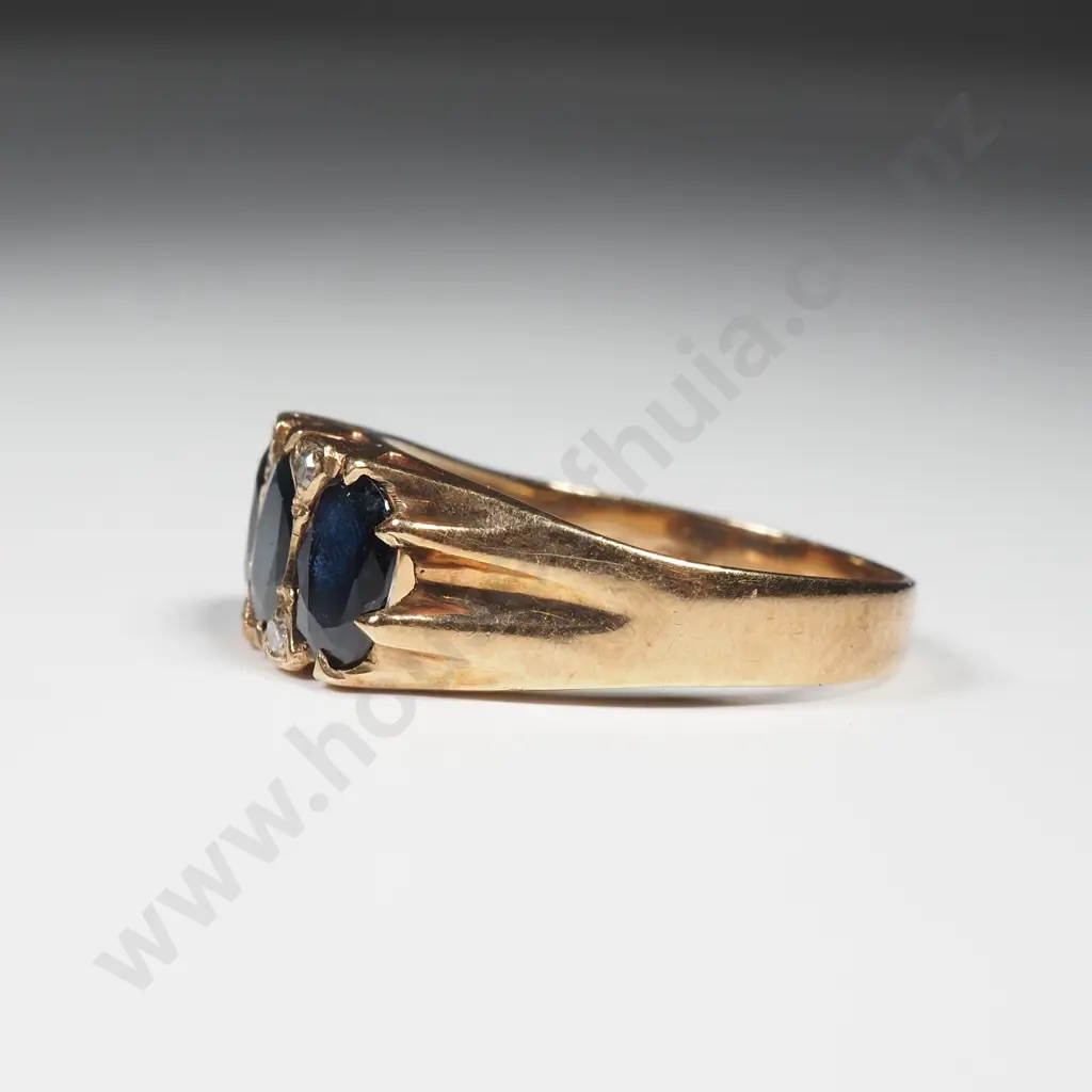9ct Gold Sapphire And Diamond Ring Image 1++