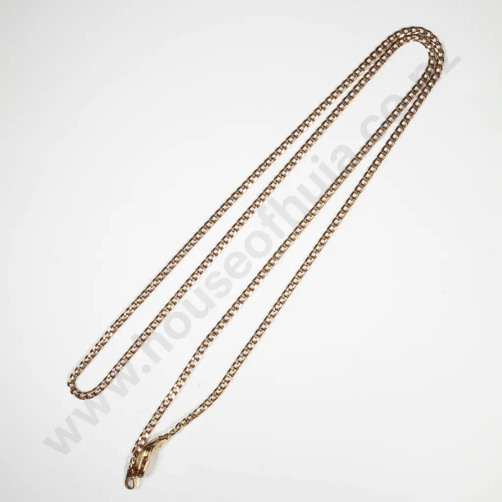 9ct Gold Flattened Curb Link Chain Image 1++