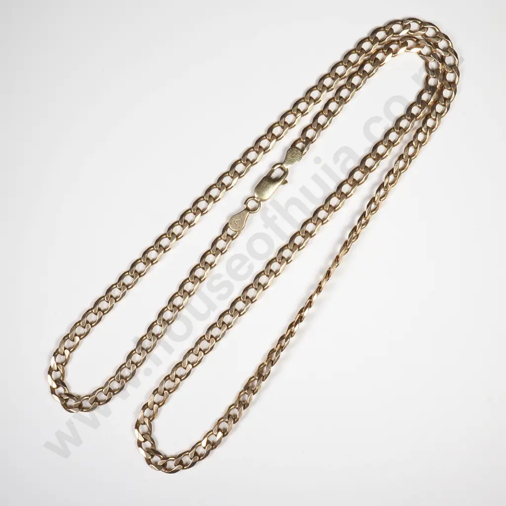 9ct Gold Flattened Curb Link Chain Image 1++