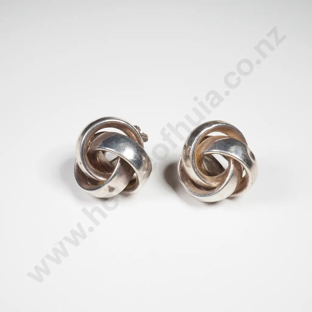 Sterling Silver Knot Earrings Image 1++