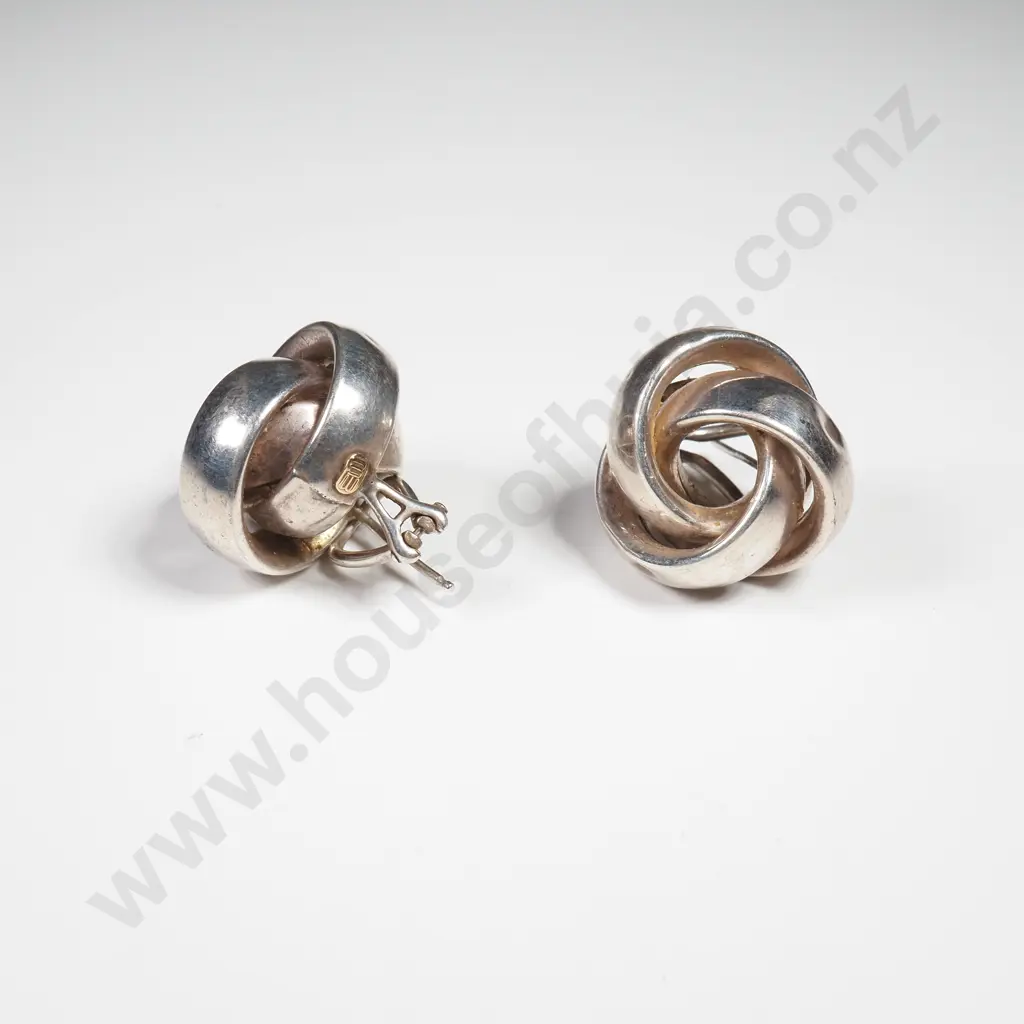 Sterling Silver Knot Earrings Image 1++
