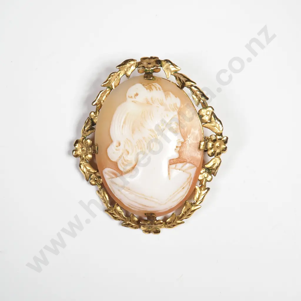 1/10 9ct Gold Cameo Brooch Image 1++