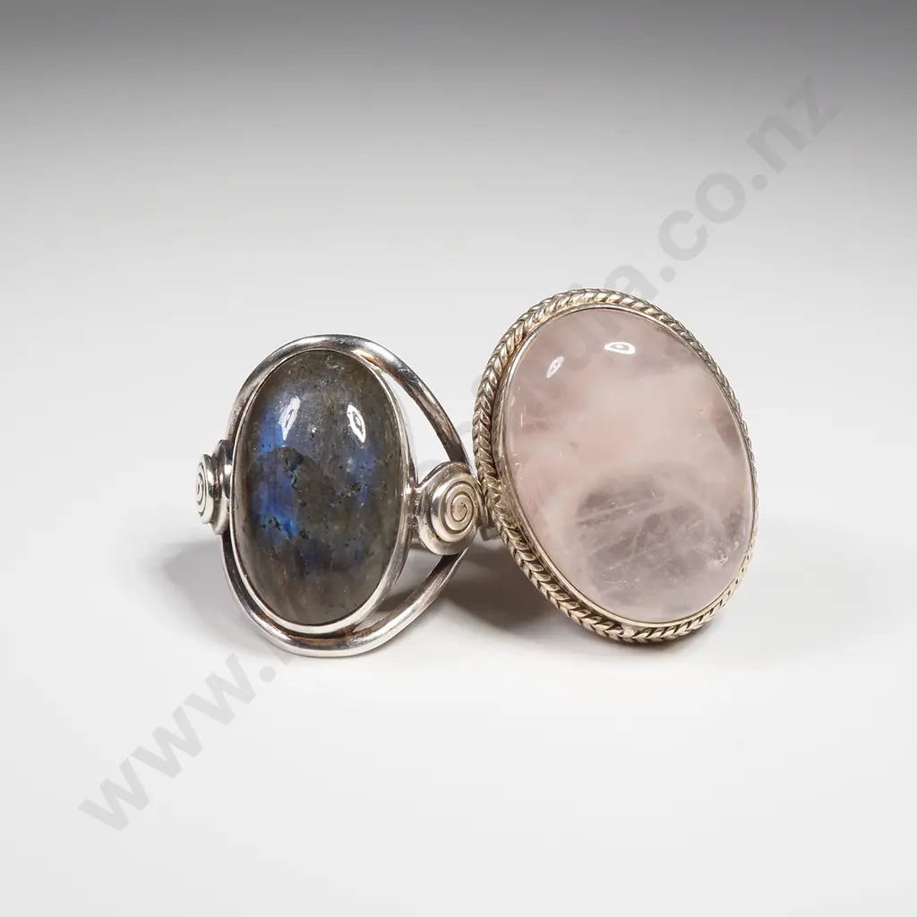 Two Silver Quartz Rings Image 1++