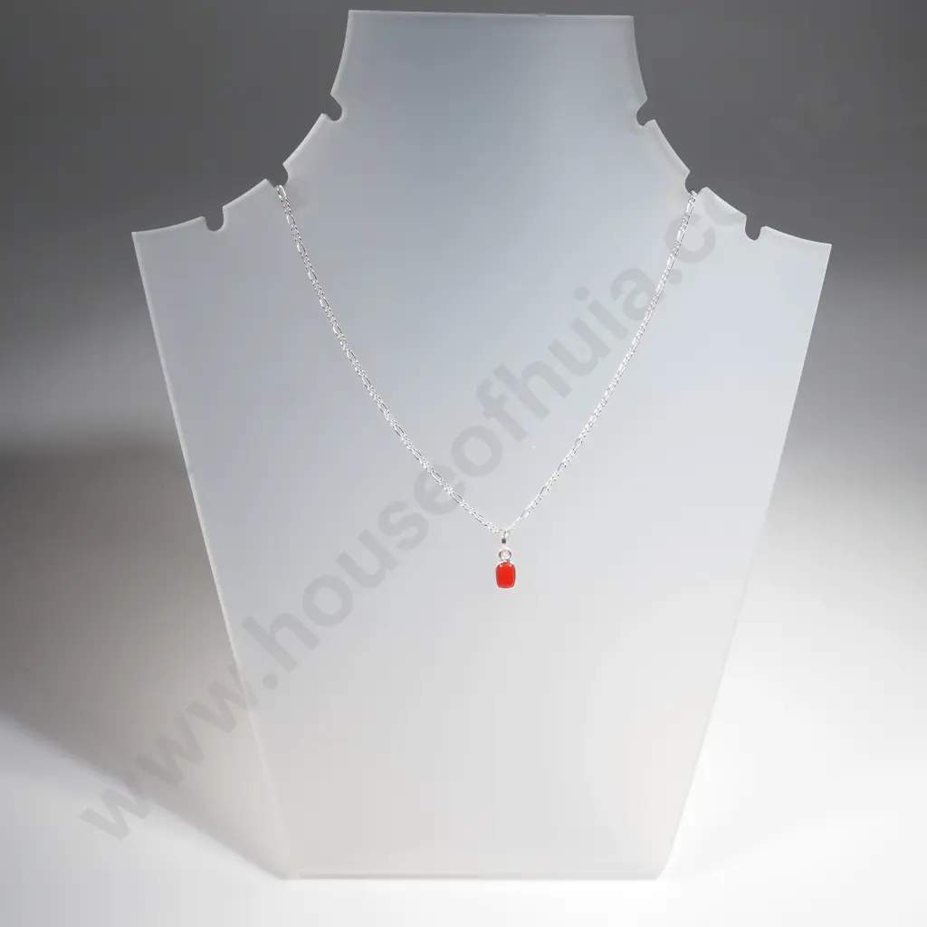 Sterling Silver Coral Pendant with Sterling Silver Image 1++