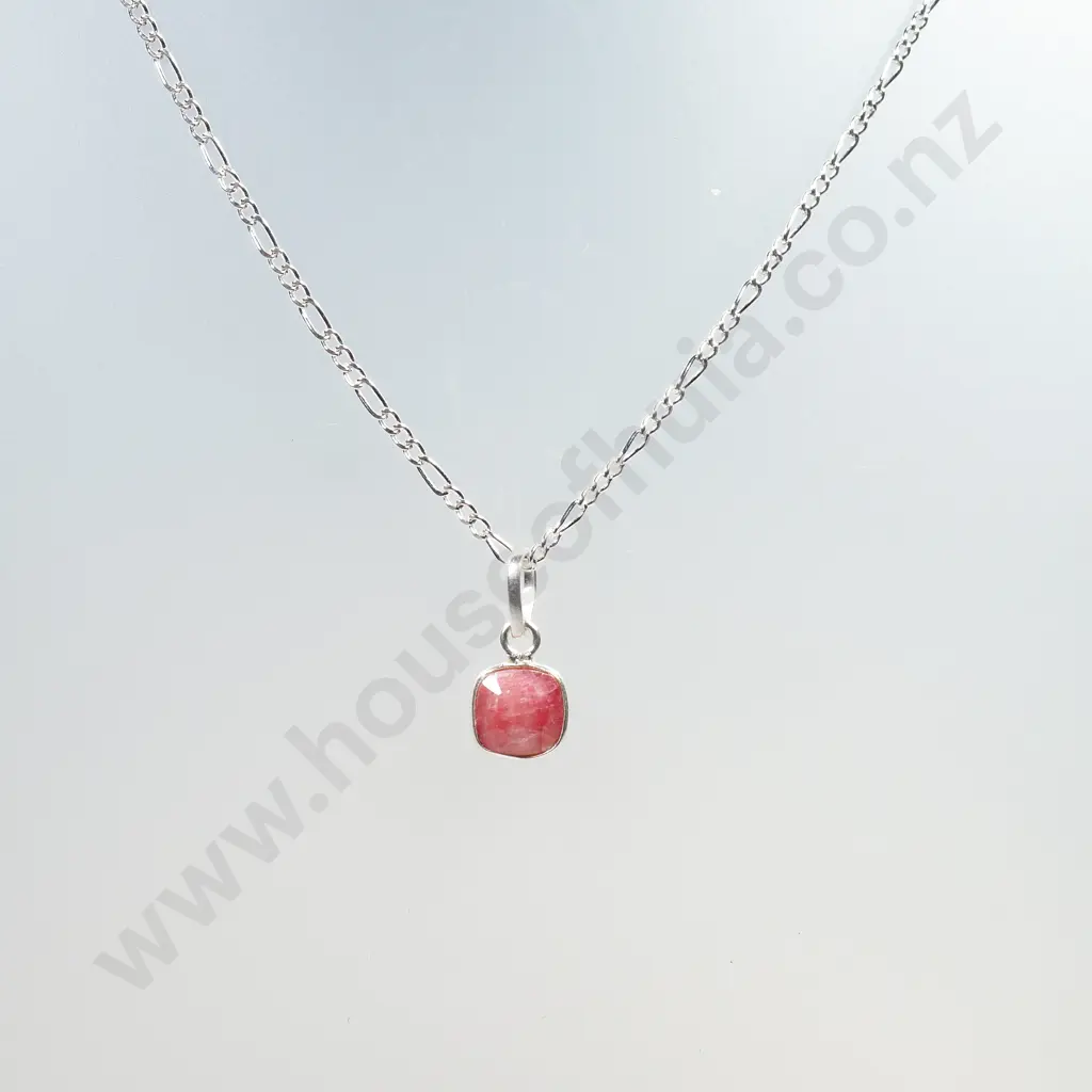 Sterling Silver Ruby Pendant with Sterling Silver Image 1++