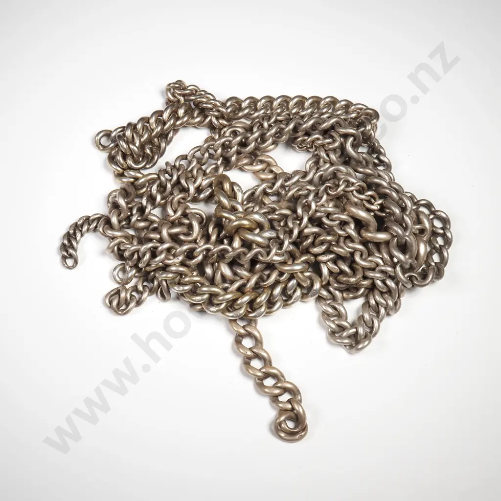7 X Lengths Of Antique Sterling Silver Graduated Curb Link Albert Chain Pieces Image 1++