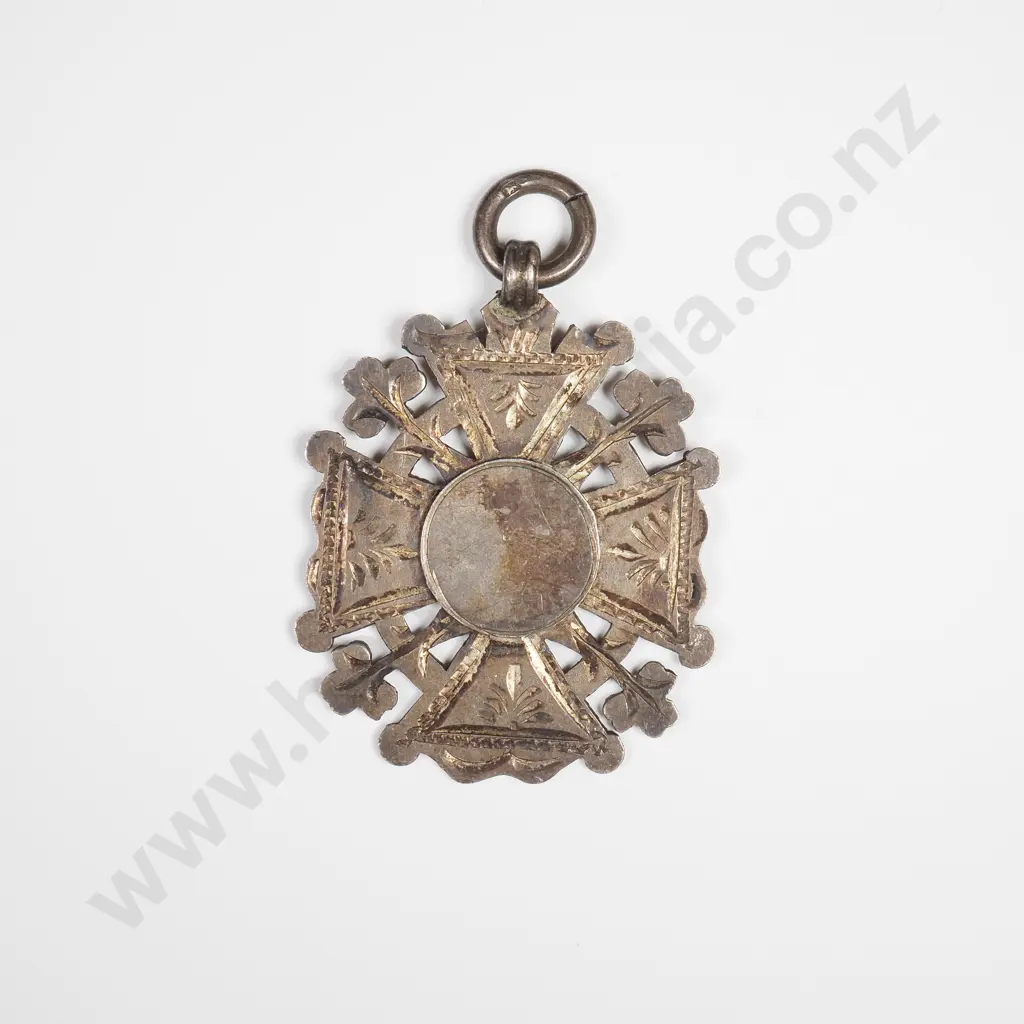 Antique Sterling Silver Fob Medal, HM Birmingham 1909 Image 1++