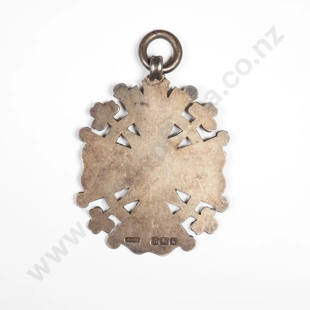 Antique Sterling Silver Fob Medal, HM Birmingham 1909 Image 1++