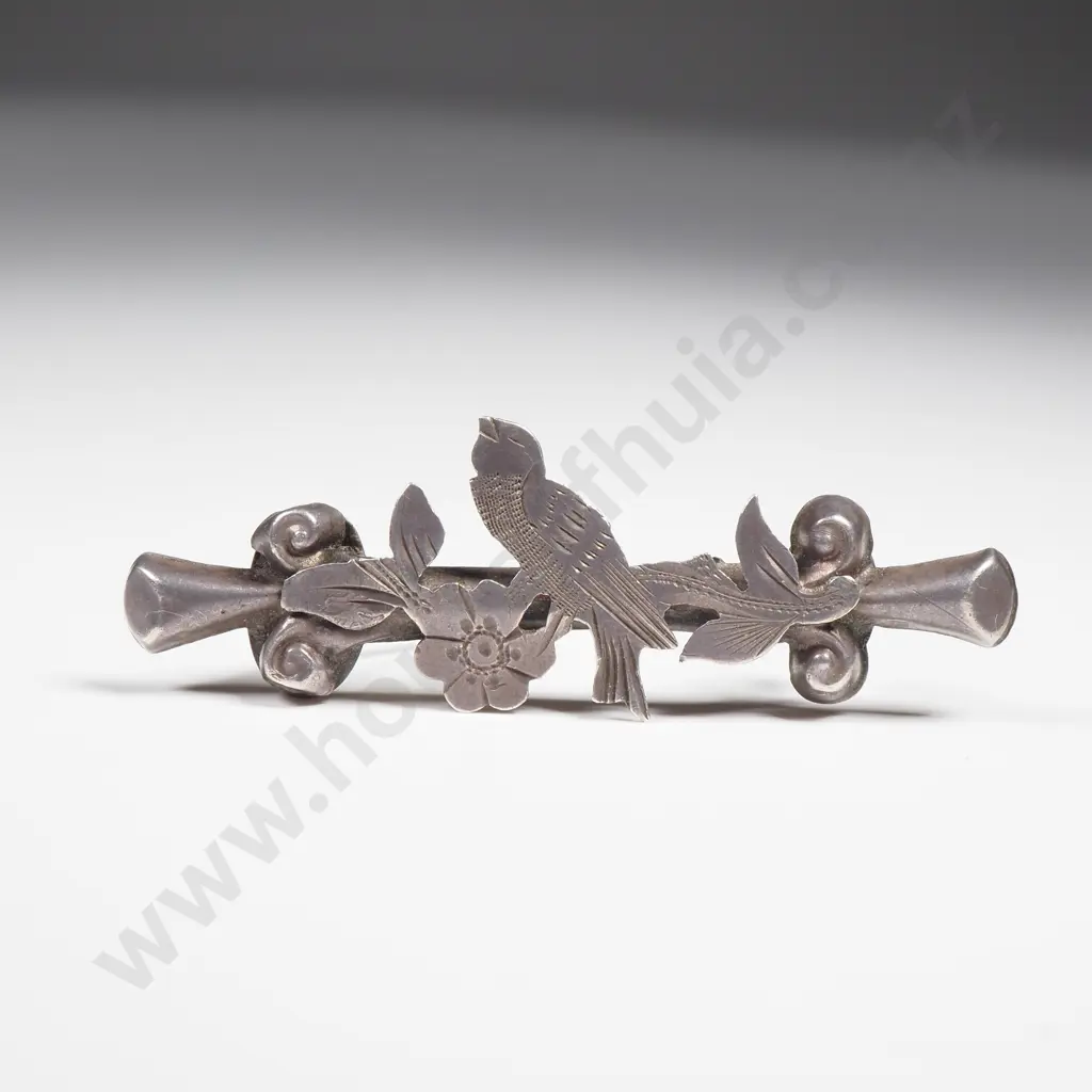 Antique Sterling Silver Bird Brooch Image 1++