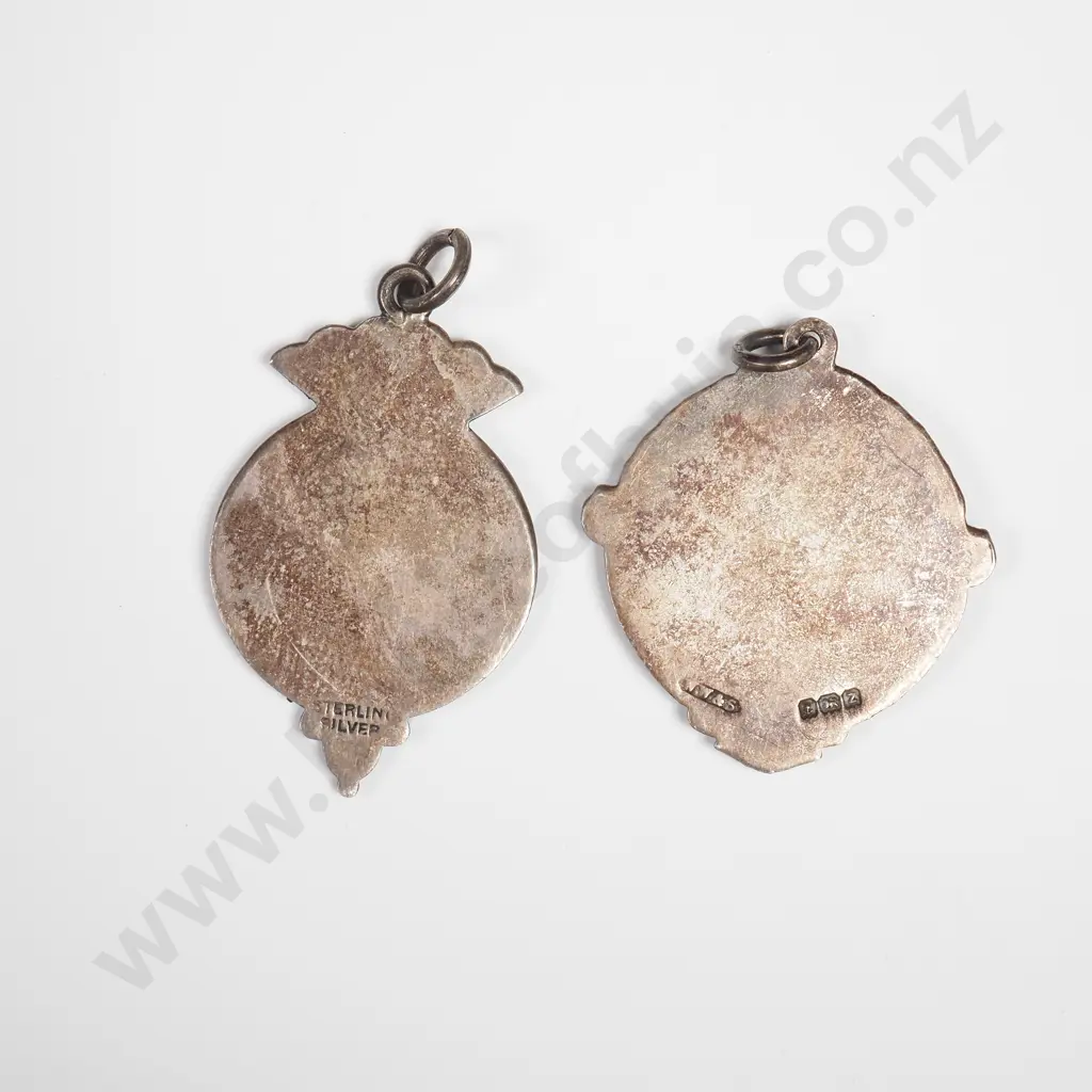 Vintage Sterling Silver Cue Sport Fob Medal, HM Birmingham 1949, Plus A Sterling Silver Pool Fob Medal Image 1++