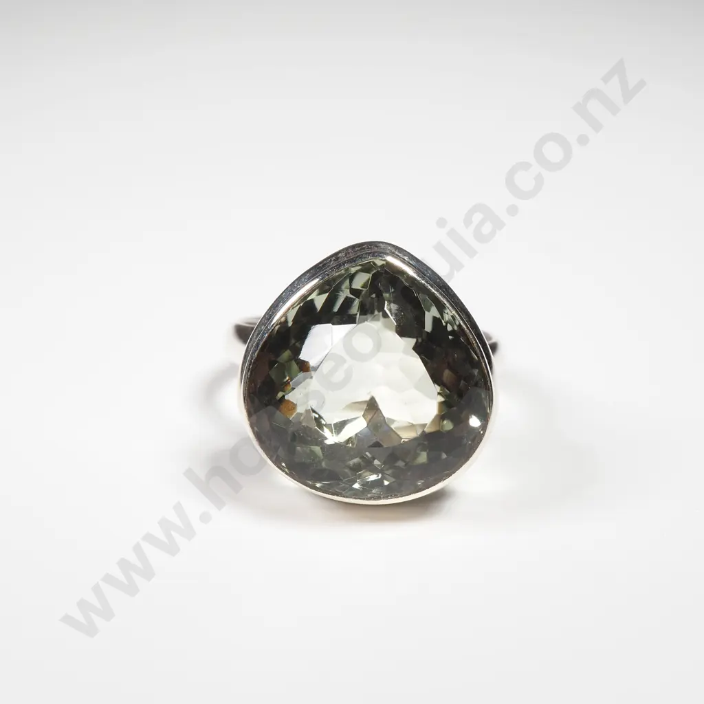Sterling Silver Green Amethyst Ring Image 1++