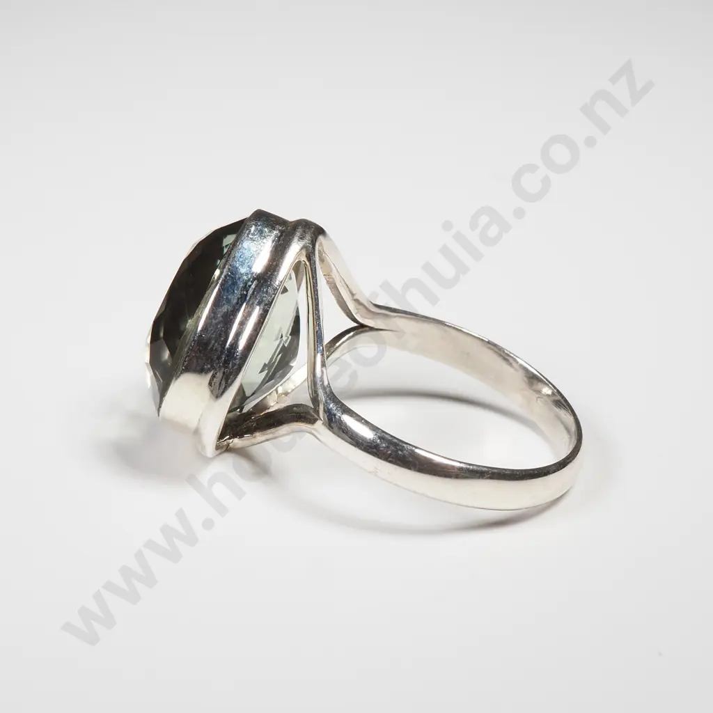 Sterling Silver Green Amethyst Ring Image 1++