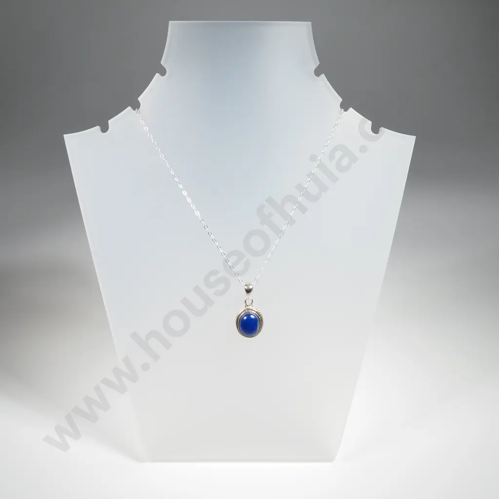Sterling Silver Lapis Lazuli Pendant & Sterling Silver Chain Image 1++
